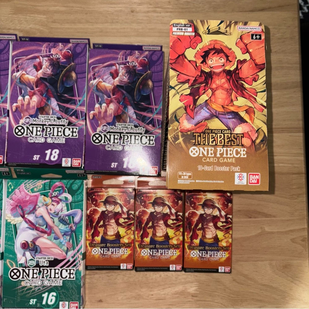 One Piece Starter Decks 16 x 2 , 17 x 2 , 18 x 5 , The Best Packs x 32